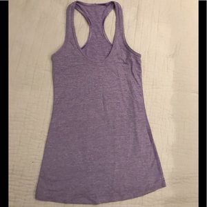 Lululemon Purple and White Striped Tank